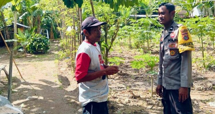 Bhabinkamtibmas Desa Rumak Dorong Warga Kediri Tanam Pangan di Pekarangan