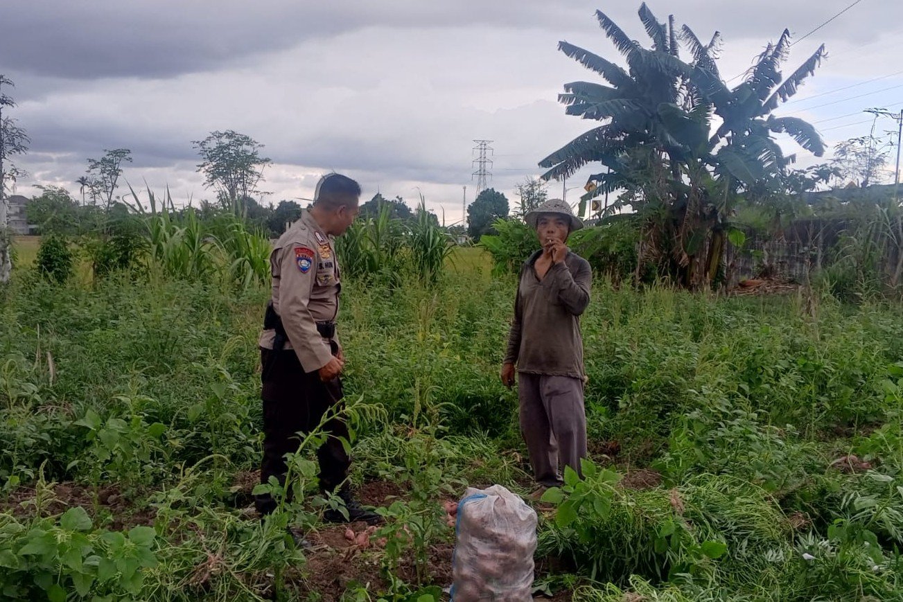 Bhabinkamtibmas Terong Tawah Dorong Pemanfaatan Pekarangan untuk Ketahanan Pangan